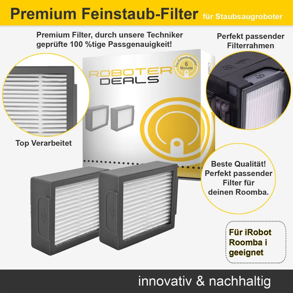 Feinstaubfilter (2 Stück) Für Den IRobot Roomba I3, I3+ Und I4+ 4 Feinstaubfilter (2 Stück) Für Den IRobot Roomba I3, I3+ Und I4+ – Bild 2