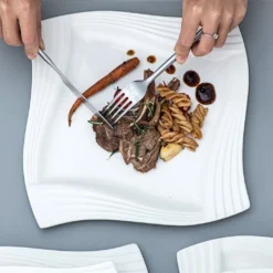 MALACASA, Serie Amparo, Cremeweiß Porzellan Tafelservice 12 Tlg. Set Speiseteller Und Suppenteller Geschirrset Für 6 Personen -Küchenbedarf Laden ceae78433552fef6d7f4bfab00ad7d5c