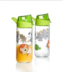 Ritzenhoff & Breker Trinkflasche Happy Zoo, Kinder Flasche, Glas, Bunt, 500 Ml, 812909 -Küchenbedarf Laden cf19e7a75f2fb876179f7bec367b1560