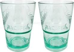 Bacardi Rum KUNSTSTOFF Glas - Gläser Set - 2x Kunststoff Gläser Mojito Longdrinkglas Cuba Libre Cocktail Bar