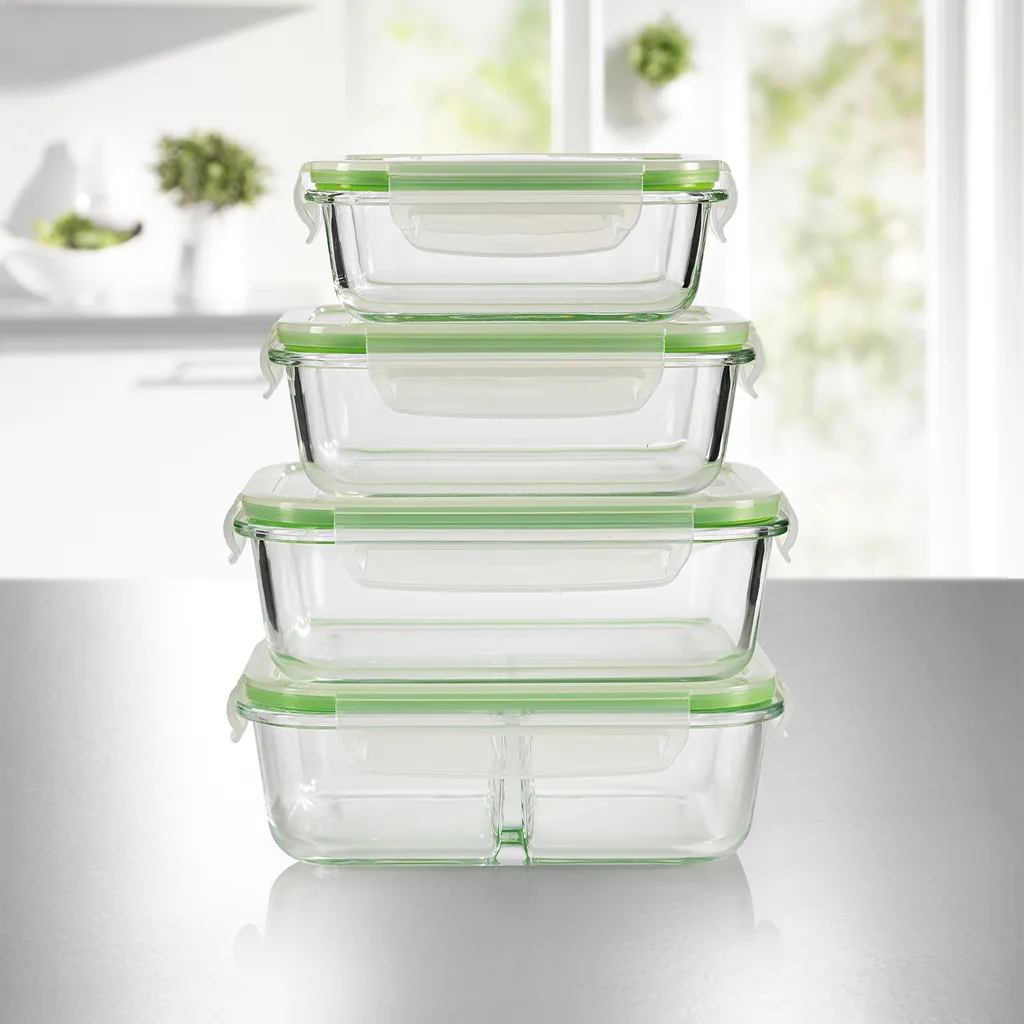 GOURMETmaxx Glas-Frischhaltedosen Klick-it 8-tlg. Limegreen Frischhaltedosen 4er Set Glas Klick-It Gefrierdosen Lunchbox Brotdose Limegreen 8 GOURMETmaxx Glas-Frischhaltedosen Klick-it 8-tlg. Limegreen Frischhaltedosen 4er Set Glas Klick-It Gefrierdosen Lunchbox Brotdose Limegreen – Bild 6