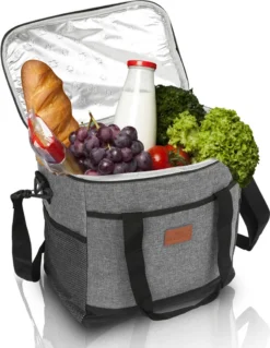 Lospitch 25L Kühltasche Faltbar Kühlkorb Kühlbox Isoliertasche Thermotasche Picknicktasche Für Lebensmitteltransport, Grau -Küchenbedarf Laden d2ef7b9c6321a57f0b7cd2421e913945