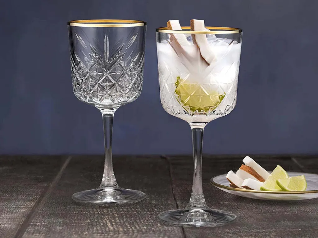 Pasabahce Timeless Golden Touch Kelchgläser 4er Set, Weingläser, 330ml 5 Pasabahce Timeless Golden Touch Kelchgläser 4er Set, Weingläser, 330ml – Bild 3