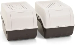 Novaliv 2x Mittel 5L Weiß Gemüsebox Kartoffel Aufbewahrungsbox Vorratsdose Zwiebeltopf Knoblauchbox Obsttopf