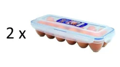 Lock & Lock 2er Set 2 X Transportbox Für 12 Eier Rechteckig HPL954 X 2