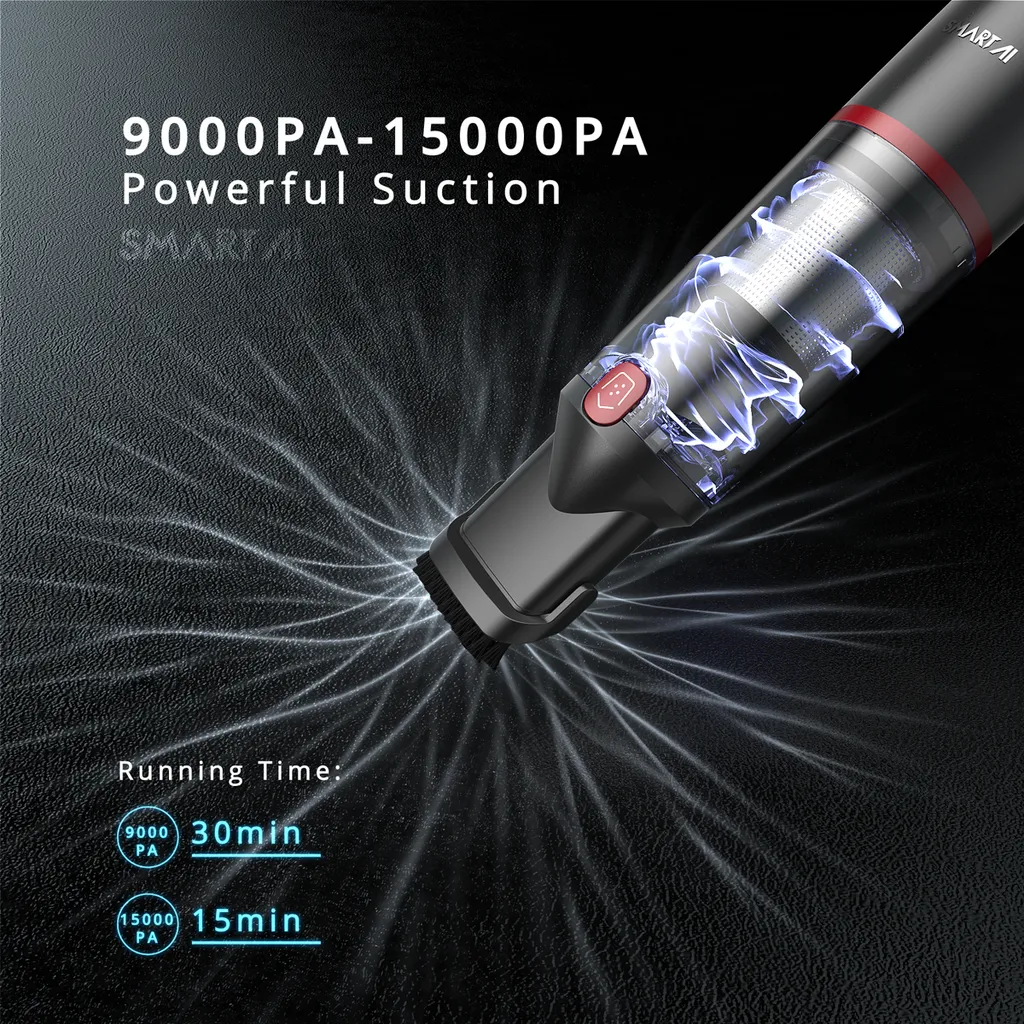360 SmartAI H5 Handstaubsauger 15000PA Autostaubsauger Vacuum Cleaner Mini Handheld Beutellos Kabellos Leistungsstarker Zyklon-Sauger Für Haus Und Auto Mit Doppeltem Verwendungszweck 4 360 SmartAI H5 Handstaubsauger 15000PA Autostaubsauger Vacuum Cleaner Mini Handheld Beutellos Kabellos Leistungsstarker Zyklon-Sauger Für Haus Und Auto Mit Doppeltem Verwendungszweck – Bild 2