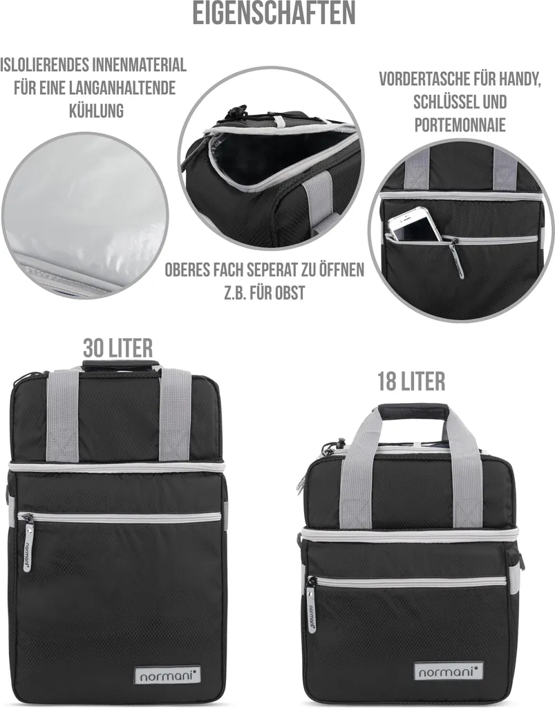Normani Isolierte Kühltasche Mit 2 Fächern 30 L 5 Normani Isolierte Kühltasche Mit 2 Fächern 30 L – Bild 3