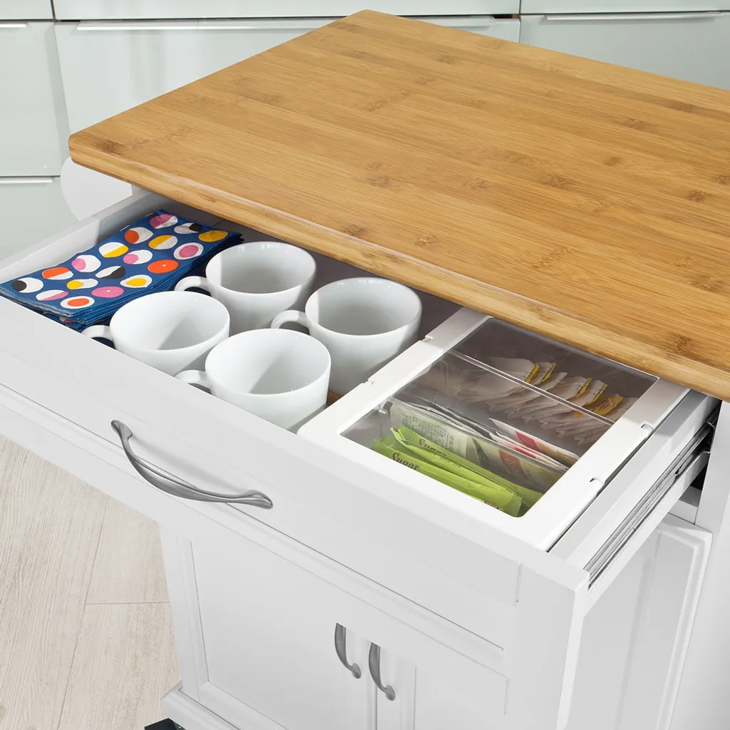 SoBuy Küchenwagen Aus MDF Mit Bambus Top, Küchenschrank, Servierwagen FKW13-WN 8 SoBuy Küchenwagen Aus MDF Mit Bambus Top, Küchenschrank, Servierwagen FKW13-WN – Bild 6