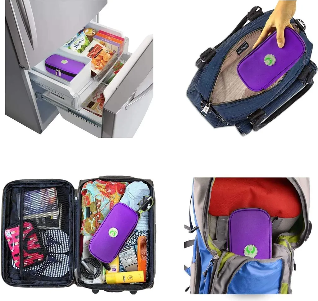 Insulin Kühltasche Reise Tasche - Medikamente Diabetiker Isoliert Tragbaren Kühler Tasche Für Insulin Pen Und Diabetes Kühltasche (Lila) 7 Insulin Kühltasche Reise Tasche - Medikamente Diabetiker Isoliert Tragbaren Kühler Tasche Für Insulin Pen Und Diabetes Kühltasche (Lila) – Bild 5