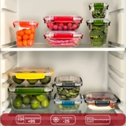 Uandu Lock & Fresh 5er Vorratsdosen Set, Frischhaltedosen Mit Deckel Für Lebensmittel, Mikrowellen-, Und Gefriergeeignet, Vorratsdosen Mit Deckel, Meal Prep Boxen, Aufbewahrungsbox Küche - Rot -Küchenbedarf Laden da598d75cc3c58373fe51e72fe6be9af