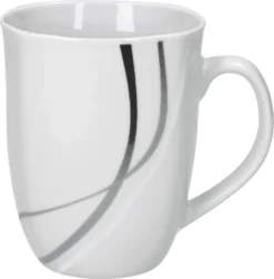 Van Well Frühstücksservice Silver Night, 12tlg 6 Personen, 6 Kaffeebecher + 6 Teller, Linien-Dekor -Küchenbedarf Laden da5c44bf5345f167b169a0a3db501bff