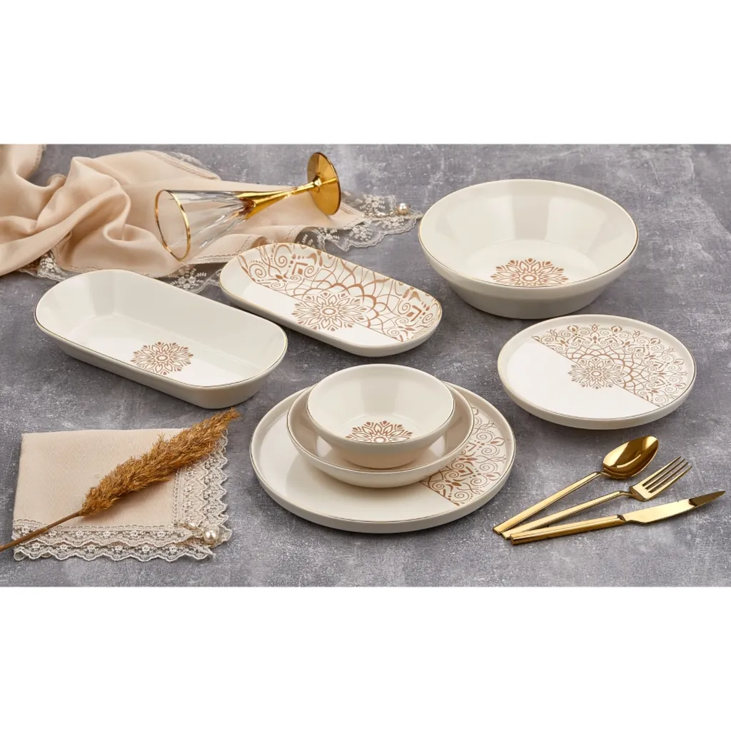 Tac Laterna Vicenza 53-teiliges Porzellangeschirr Goldrand 3 Tac Laterna Vicenza 53-teiliges Porzellangeschirr Goldrand