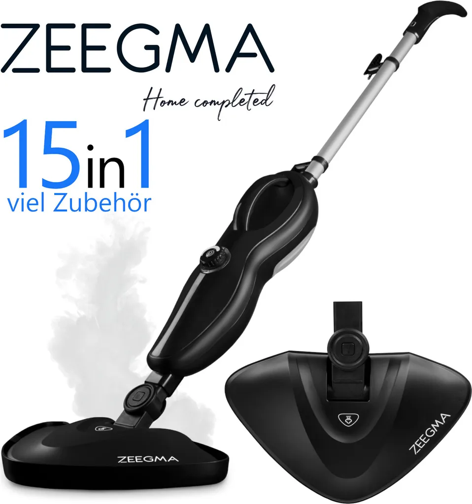 ZEEGMA Puur Dampfreiniger 1500 W Dampfbesen Dampfmop Haushaltsdampfer SET 15in1 3 ZEEGMA Puur Dampfreiniger 1500 W Dampfbesen Dampfmop Haushaltsdampfer SET 15in1