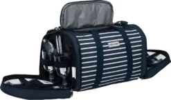 Anndora Picknick Kühltasche + Decke + Zubehör - Blau Weiß Gestreift - Blau 15 Anndora Picknick Kühltasche + Decke + Zubehör - Blau Weiß Gestreift - Blau -Küchenbedarf Laden dcd78271bf2dc45200e407102ab350a9