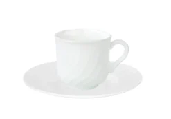 EBRO Kaffeeservice, 18tlg., Tassen + Dessertteller + Untertasse, Weiß, Opal-Hartglas -Küchenbedarf Laden ddb23e426ec18f5d8831d16ca3b2710e
