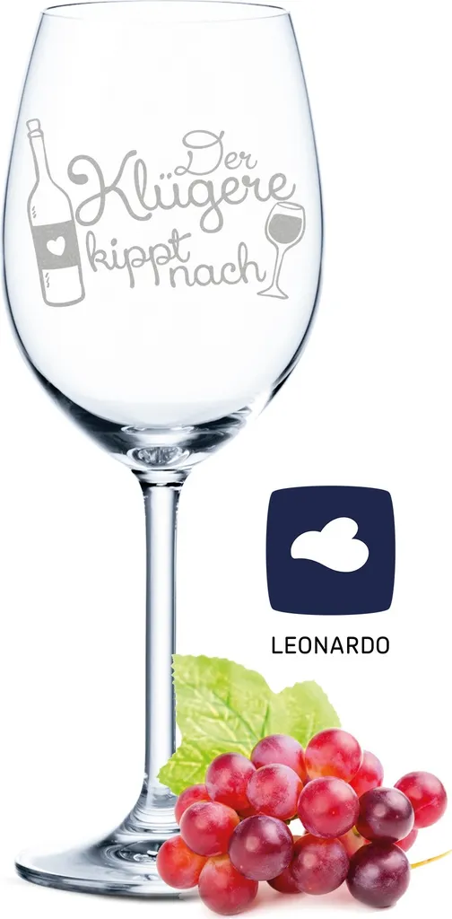 Leonardo Weinglas Mit Gravur - Der Klügere Kippt Nach - Lustige Geschenke - Geburtstagsgeschenk Für Männer & Frauen Sowie Mama & Papa - Geeignet Als Rotweingläser Weißweingläser 3 Leonardo Weinglas Mit Gravur - Der Klügere Kippt Nach - Lustige Geschenke - Geburtstagsgeschenk Für Männer & Frauen Sowie Mama & Papa - Geeignet Als Rotweingläser Weißweingläser
