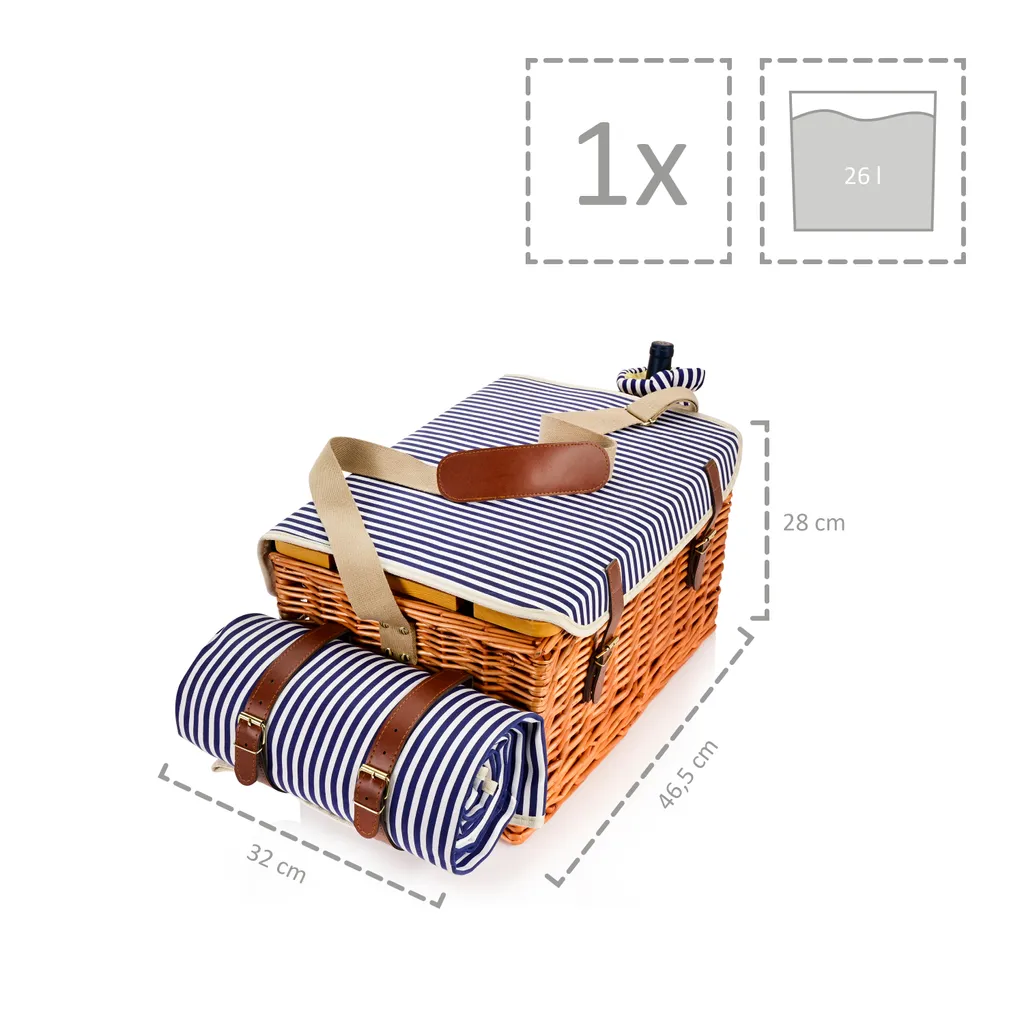 Sänger SÄNGER Picknickkorb Borkum Mit Integriertem Tisch & Kühltasche 25 Teilig Für 4 Personen 5 Sänger SÄNGER Picknickkorb Borkum Mit Integriertem Tisch & Kühltasche 25 Teilig Für 4 Personen – Bild 3