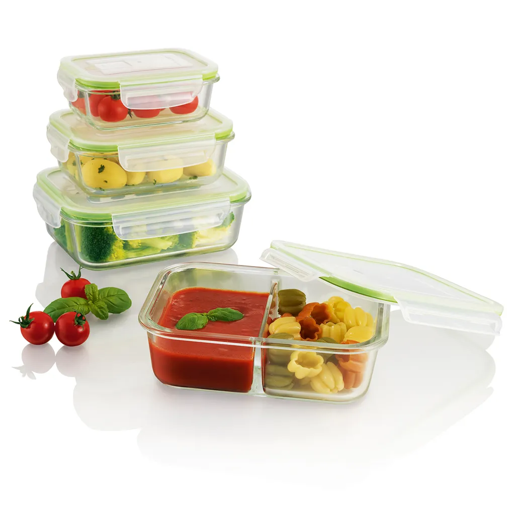 GOURMETmaxx Glas-Frischhaltedosen Klick-it 8-tlg. Limegreen Frischhaltedosen 4er Set Glas Klick-It Gefrierdosen Lunchbox Brotdose Limegreen 6 GOURMETmaxx Glas-Frischhaltedosen Klick-it 8-tlg. Limegreen Frischhaltedosen 4er Set Glas Klick-It Gefrierdosen Lunchbox Brotdose Limegreen – Bild 4