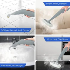LEBENLANG Dampfreiniger Handgerät Steam Cleaner - 1000W & 300ml Mit 9 Zubehör | Polsterreiniger Gerät | Polster Handdampfreiniger Polstermöbel Fugenreiniger Für Bad Fliesen | Premium Dampf Reiniger… -Küchenbedarf Laden e200f83a5662200e940eec5ca3b7e4cf