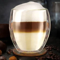 Creano Doppelwandige Gläser 400ml „DG-Bauchig“, 4er Set, Großes Thermoglas Doppelwandig Aus Borosilikatglas, Kaffeegläser, Teegläser, Latte Gläser, Doppelwandgläser -Küchenbedarf Laden e3742a7f03590798775aa0943c455032