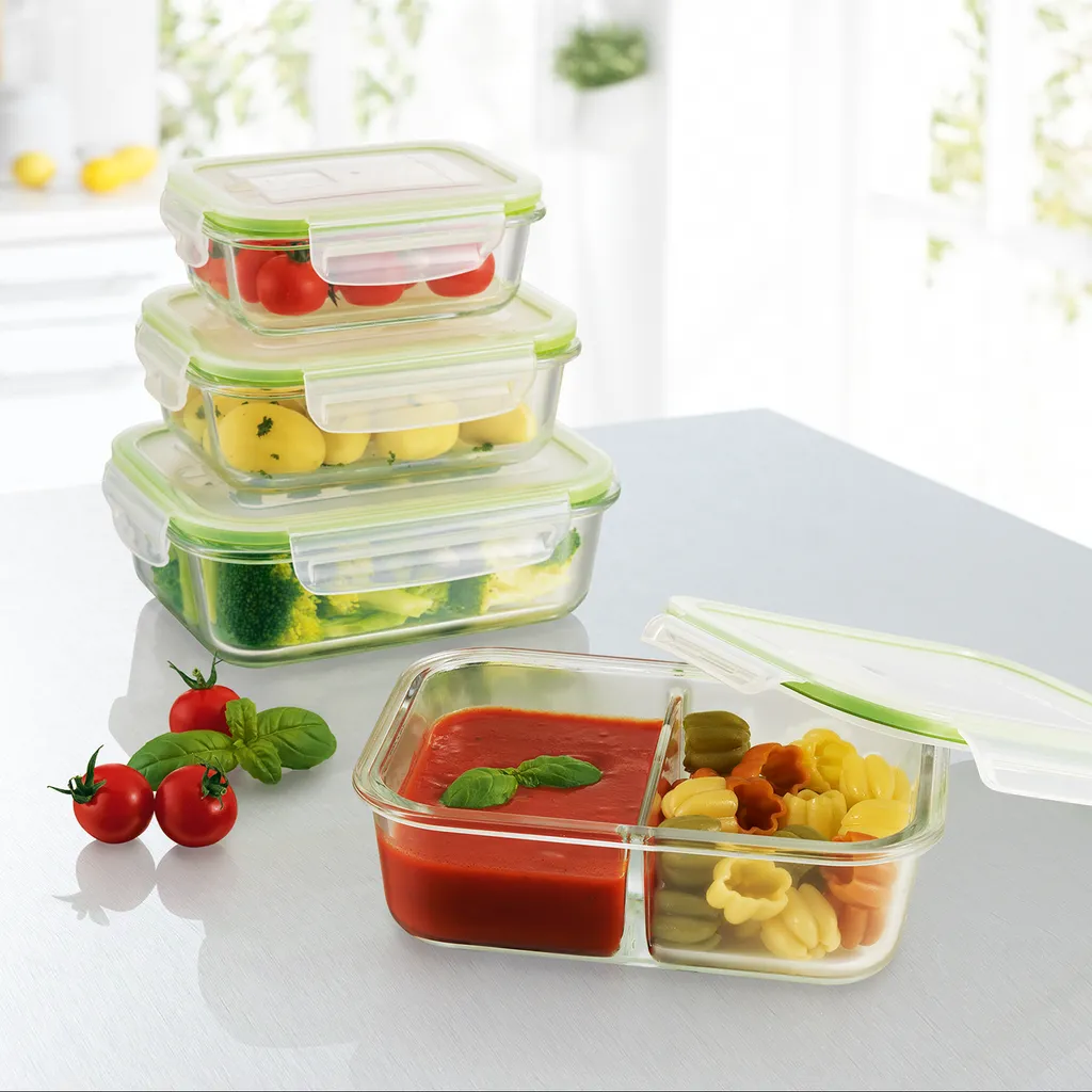 GOURMETmaxx Glas-Frischhaltedosen Klick-it 8-tlg. Limegreen Frischhaltedosen 4er Set Glas Klick-It Gefrierdosen Lunchbox Brotdose Limegreen 9 GOURMETmaxx Glas-Frischhaltedosen Klick-it 8-tlg. Limegreen Frischhaltedosen 4er Set Glas Klick-It Gefrierdosen Lunchbox Brotdose Limegreen – Bild 7