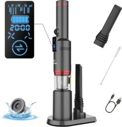 Akku Handstaubsauger, Handsauger Kabellos 13000Pa/100W Tragbar Autostaubsauger Mit Ladestation,für Auto Zuhause Tierhaare,Leichtgewicht Ab 500gr(Schwarz) -Küchenbedarf Laden e4fcab74cd148b84dbb1881551759a54