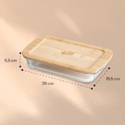 Klarstein Bambuswald Aufschnittbox Mit Deckel , 1 Liter , 2er Set , Glas & Bambus , Hitzebeständig , Spülmaschinenfest , Stapelbar -Küchenbedarf Laden ebc85401d7e41b45351c21d21a14a75a