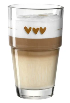 LEONARDO 043467 Solo Latte Macchiato Becher Mit Motiv Herzen, Glas, 410 Ml, Klar -Küchenbedarf Laden ec61fef1c6750c2aebb7615c9eb3d791