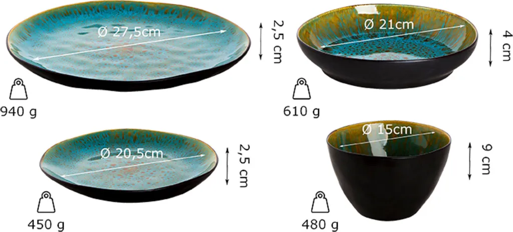 Palmer Geschirrset LOTUS 6 Personen, Modernes Tafelservice 24-teilig, Hochwertiges Kombiservice Aus Steingut, Spülmaschinengeeignet, Ofen- & Mikrowellenfest 5 Palmer Geschirrset LOTUS 6 Personen, Modernes Tafelservice 24-teilig, Hochwertiges Kombiservice Aus Steingut, Spülmaschinengeeignet, Ofen- & Mikrowellenfest – Bild 3