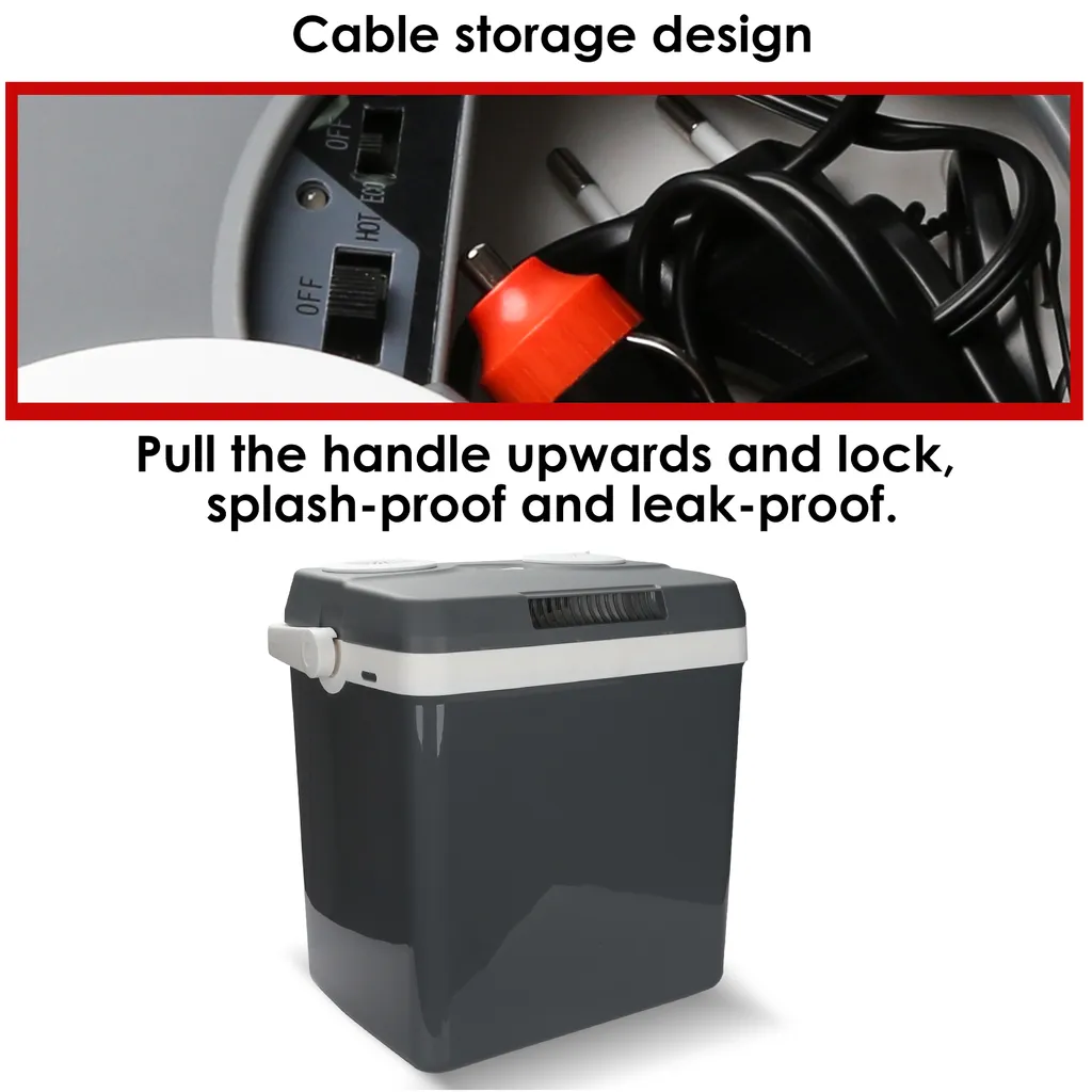 EINFEBEN Kuehlbox Tragbare 32 Liter, Thermo-Elektrische Kuehlbox, Wärmen Und Kühlen Mini-Kuehlschrank 12 Volt Und 230 Volt, ECO-Modus, Mit Tragegriff, Für Auto, Innenraum, Camping Kühlboxen 6 EINFEBEN Kuehlbox Tragbare 32 Liter, Thermo-Elektrische Kuehlbox, Wärmen Und Kühlen Mini-Kuehlschrank 12 Volt Und 230 Volt, ECO-Modus, Mit Tragegriff, Für Auto, Innenraum, Camping Kühlboxen – Bild 4