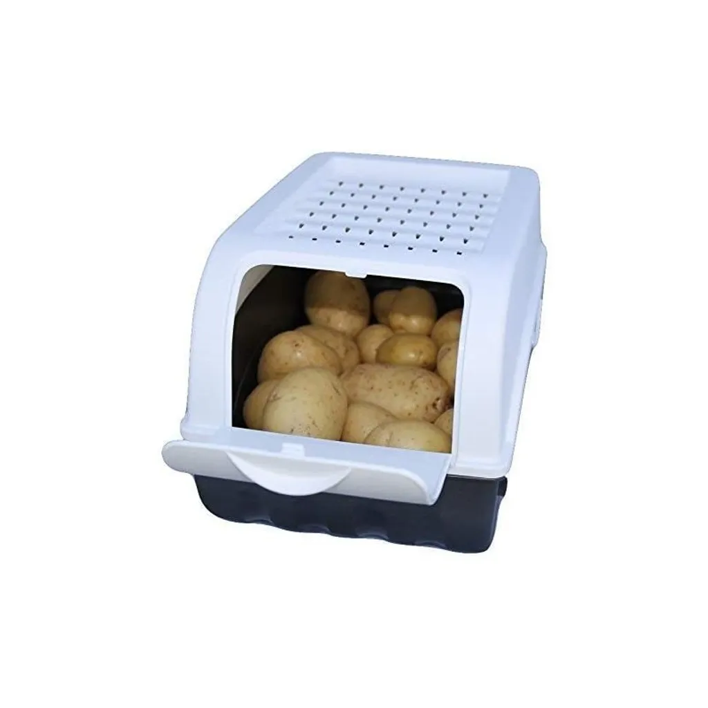 Vorratsdose Für Kartoffeln, Gemüse, Obst, Zwiebeln, Aufbewahrungsbox, Kunststoff, Weiße Kartoffelbox Für Ca. 4 Kg Kartoffeln + 6 Aufkleber Mit Gemüsesorten 4 Vorratsdose Für Kartoffeln, Gemüse, Obst, Zwiebeln, Aufbewahrungsbox, Kunststoff, Weiße Kartoffelbox Für Ca. 4 Kg Kartoffeln + 6 Aufkleber Mit Gemüsesorten – Bild 2