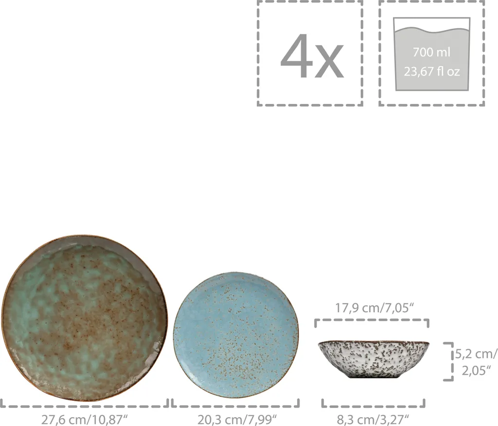 Sänger SÄNGER Kombiservice Athen 12 Teilig Für 4 Personen 5 Sänger SÄNGER Kombiservice Athen 12 Teilig Für 4 Personen – Bild 3