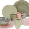CreaTable 23819 Kombiservice Flora Colors Für 4 Personen, Porzellan, Mehrfarbig (1 Set, 16-teilig)