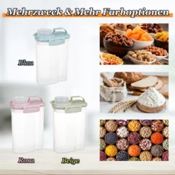 Vorratsdosen 2L Müslidosen Mit Messbecher BPA-frei Luftdicht Müsli Schüttdose Mit Deckel Kunststoff Vorratsbehälter Küche Aufbewahrungsbox Für Mehl Getreide Reis (Blau) 13 Vorratsdosen 2L Müslidosen Mit Messbecher BPA-frei Luftdicht Müsli Schüttdose Mit Deckel Kunststoff Vorratsbehälter Küche Aufbewahrungsbox Für Mehl Getreide Reis (Blau) -Küchenbedarf Laden f22c10797e95b28391fc1172d3b13cf9