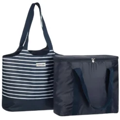Strandtasche 2 In 1 Kühltasche + SchultertascheAHOI Blau Weiß - Navy -Küchenbedarf Laden f3b8cb4b02126007fea839803f54cb52