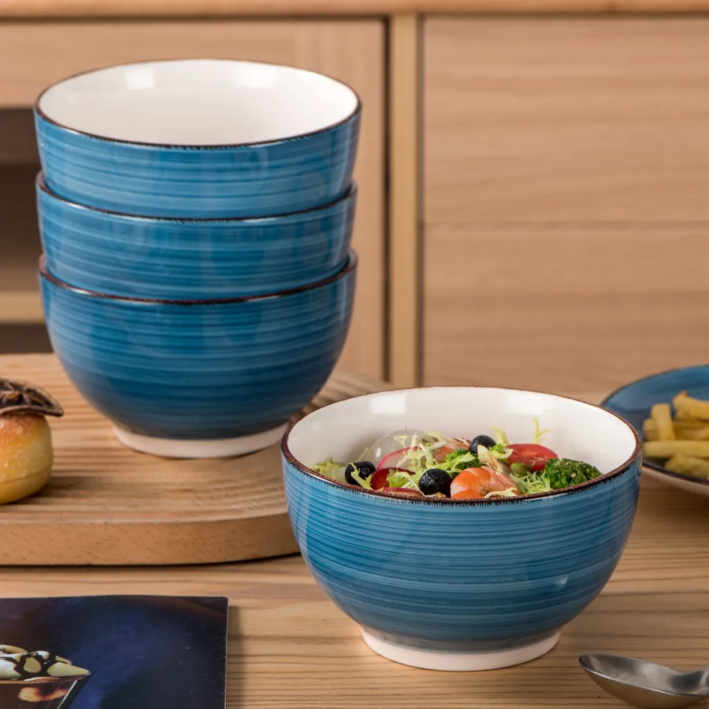 Vancasso Bella Steinzeug Kombiservice, 16 Teilig Geschirrset Für 4 Personen, Mit Je 4 Dessertteller, Speiseteller, Müslischalen, Kaffeebecher, Blau 8 Vancasso Bella Steinzeug Kombiservice, 16 Teilig Geschirrset Für 4 Personen, Mit Je 4 Dessertteller, Speiseteller, Müslischalen, Kaffeebecher, Blau – Bild 6