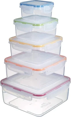 Lock&Lock HPL980CLQ5 Frischhaltedosen 5er Set - Luft & Wasserdicht (1er Pack) -Küchenbedarf Laden f72879aa608457106805639989e9ae59