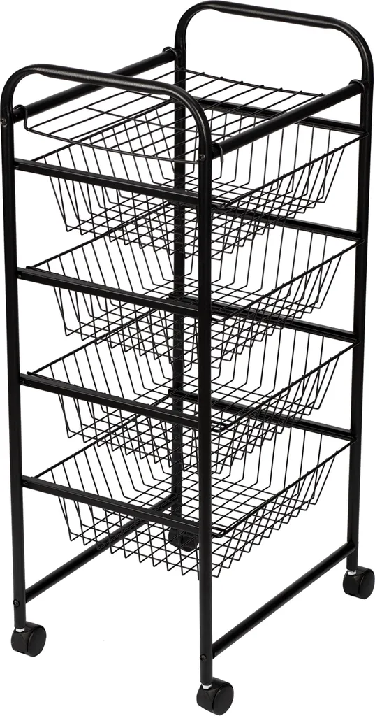 Küchenwagen ’Rudbjerg’ Mit 4 Gitterkörben Metall Schwarz 4 Küchenwagen ’Rudbjerg’ Mit 4 Gitterkörben Metall Schwarz – Bild 2