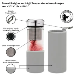 Teamaker „Grau“ 400 Ml -Küchenbedarf Laden f9e67657e3f6ecbd98cac6749230b058