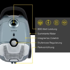 GUTFELS CLEAN 2010 Bodenstaubsauger | 800 Watt Leistung | Integriertes Zubehör | 3 Liter Staubbehälter -Küchenbedarf Laden faa4af2ac4e36bd94cc902e863f5744f