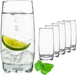 Trinkgläser Set 6 Teilig 350ml Geformter Boden Wassergläser Saftgläser