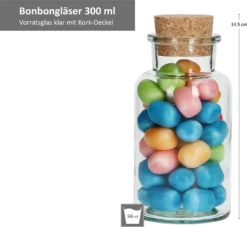 6tlg. Bonbongläserset Korkverschluss 300 Ml Bonboniere Vorratsdose Gewürzglas -Küchenbedarf Laden fd1da114f1c58aa25de04435c8547e3e
