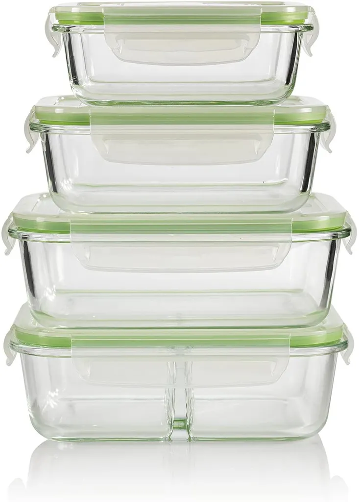 GOURMETmaxx Glas-Frischhaltedosen Klick-it 8-tlg. Limegreen Frischhaltedosen 4er Set Glas Klick-It Gefrierdosen Lunchbox Brotdose Limegreen 14 GOURMETmaxx Glas-Frischhaltedosen Klick-it 8-tlg. Limegreen Frischhaltedosen 4er Set Glas Klick-It Gefrierdosen Lunchbox Brotdose Limegreen – Bild 12