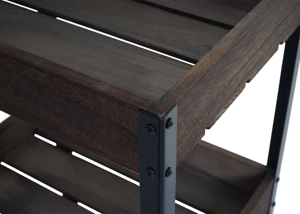 Servierwagen HWC-H22, Küchenwagen Barwagen Teewagen Beistellwagen Rollwagen, Massiv-Holz Shabby Braun 9 Servierwagen HWC-H22, Küchenwagen Barwagen Teewagen Beistellwagen Rollwagen, Massiv-Holz Shabby Braun – Bild 7