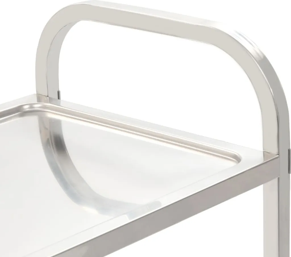 VidaXL 3-Stufiger Servierwagen 95x45x83,5 Cm Edelstahl 6 VidaXL 3-Stufiger Servierwagen 95x45x83,5 Cm Edelstahl – Bild 4